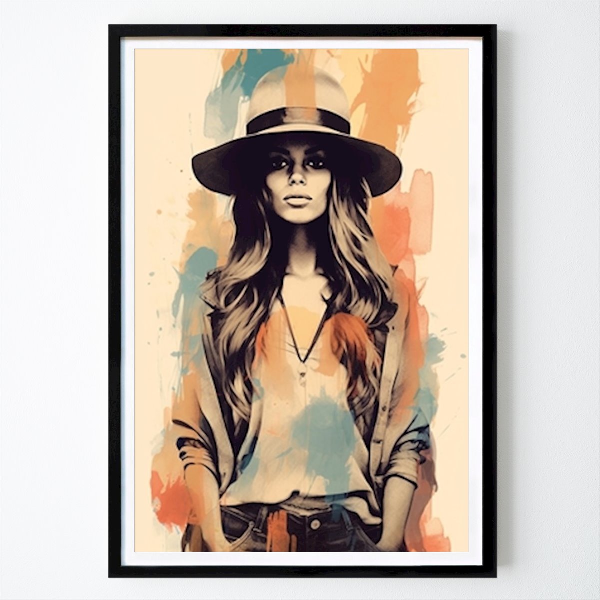Retro & Vintage Poster: Bohemian Chic with Artistic Fl van Crippe Jos