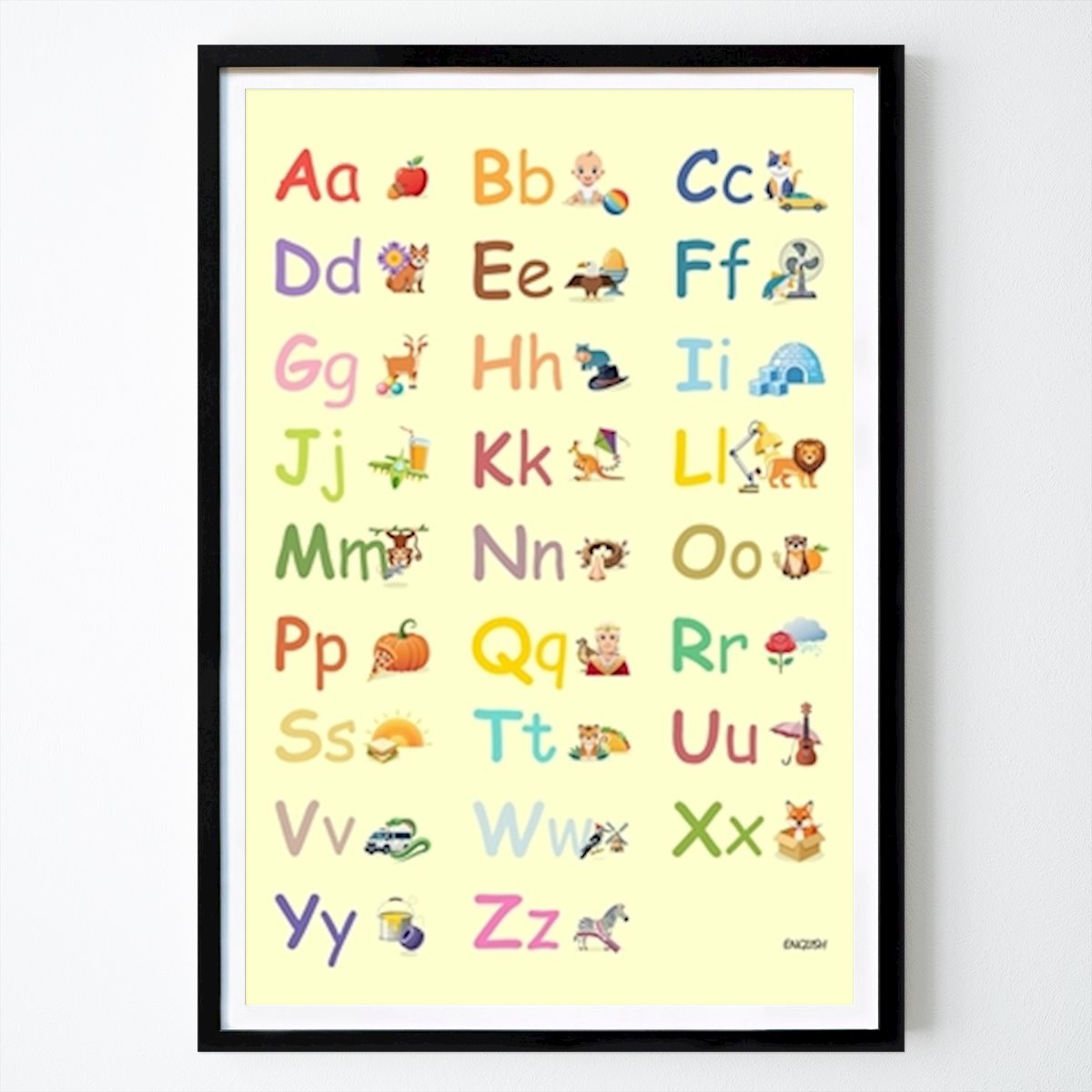 Børnebilleder Plakat: Sjov ABC for børn - engelsk av Vic Ballé