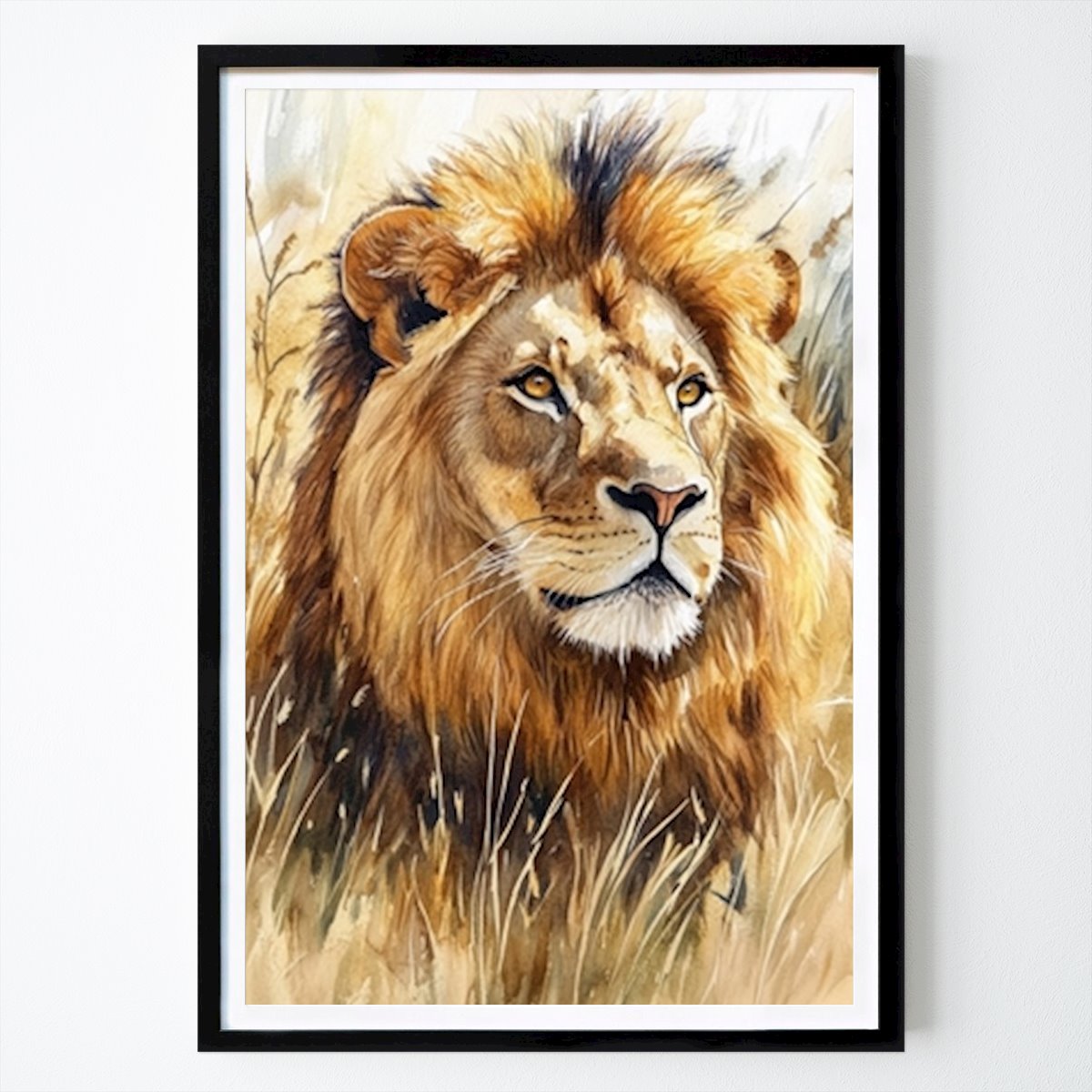 Places & Cities Poster: Lion in the Grass by Zaje Alejandro