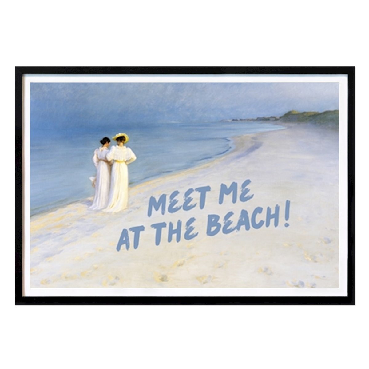 Retro & Vintage Poster: Meet me at the Beach by Kerry Pritchard