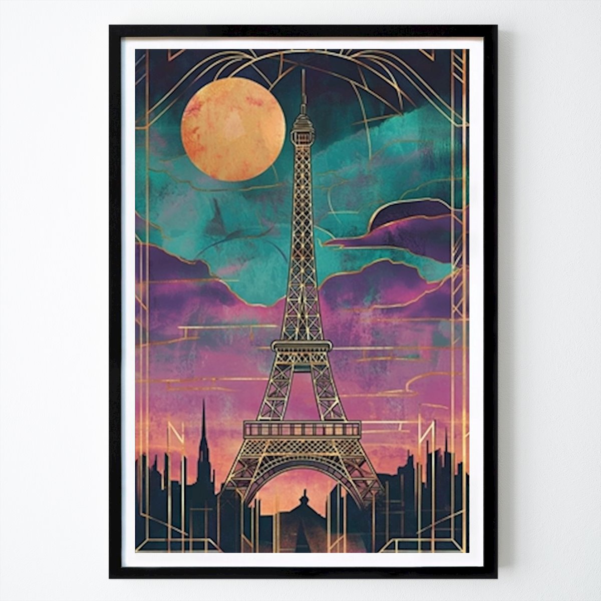 Art Deco Poster: Paris Eiffel Tower Art Deco by Arthur Gold