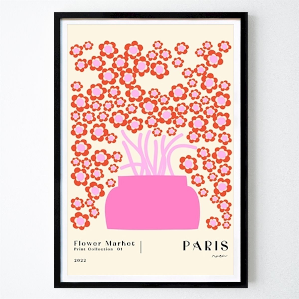 Botanical Poster: Pink flowers in vase #2321555 by NKTN
