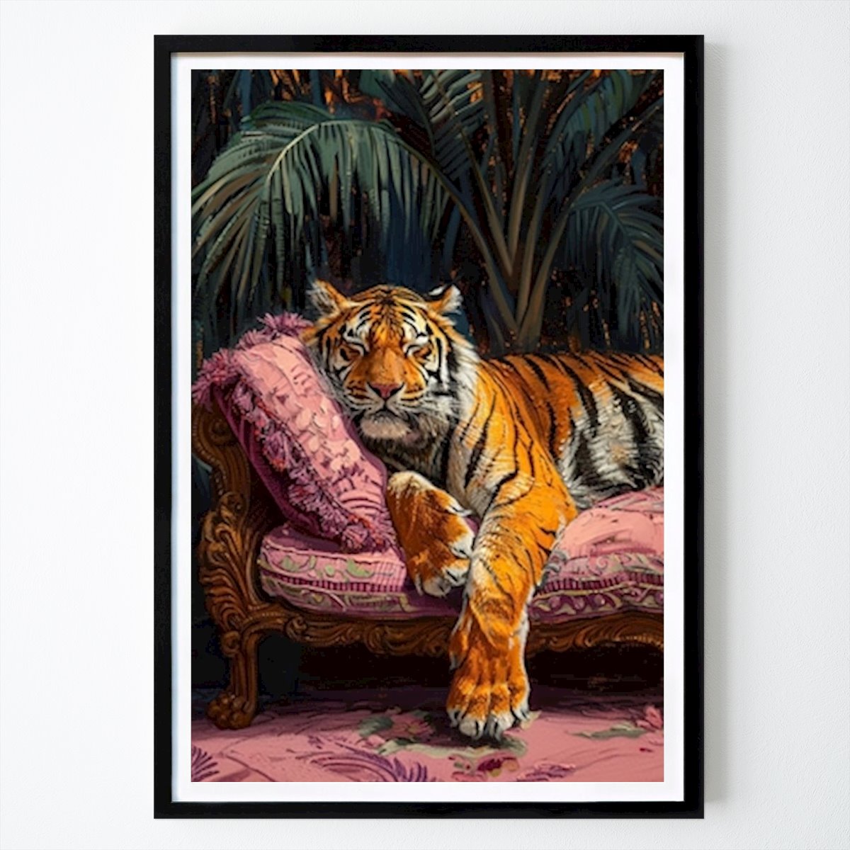 Retro & Vintage Poster: Tiger Vintage Have A Rest II by Theresa Haves