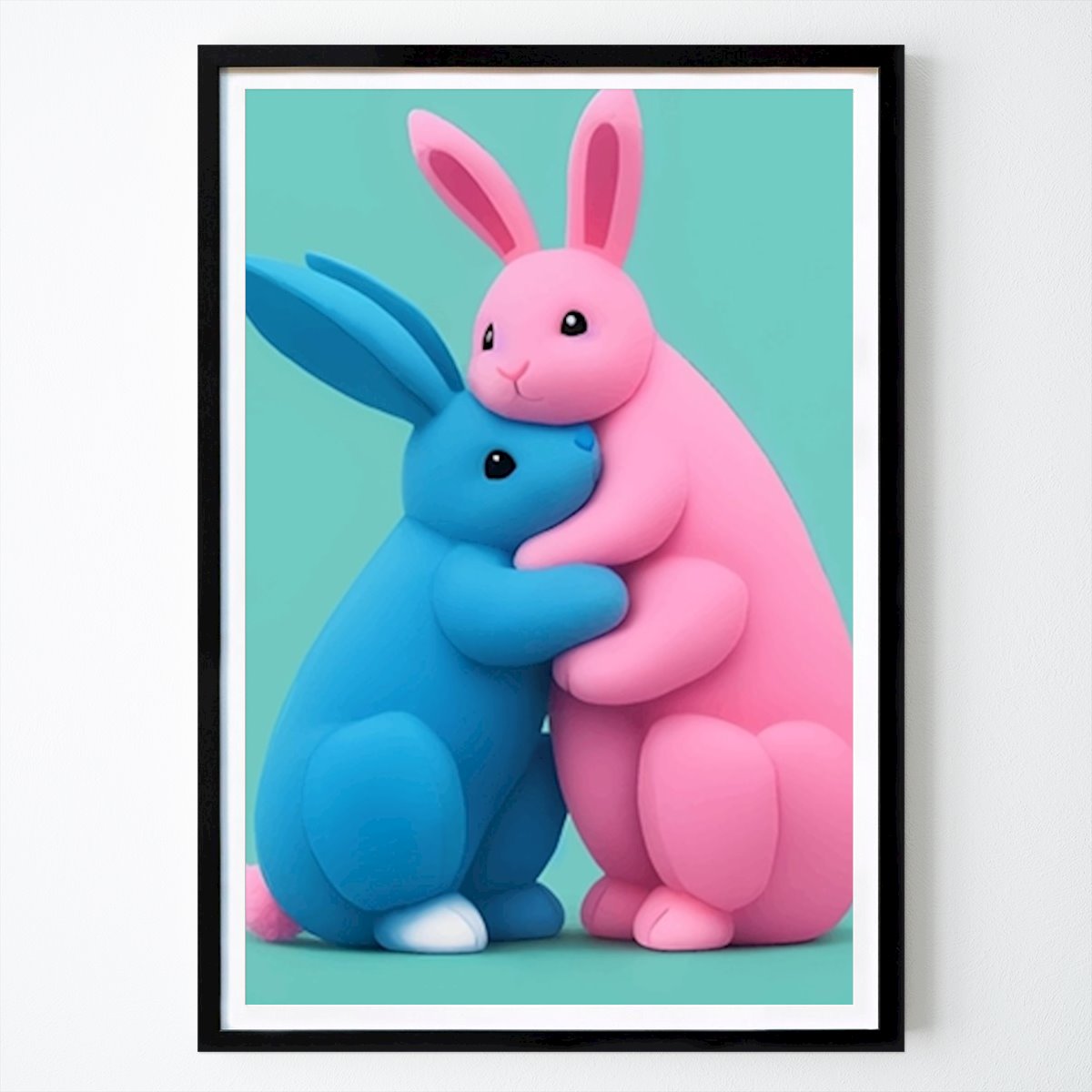 Ilustración Póster: Conejo Rosa Y Azul de Bunga Gallery