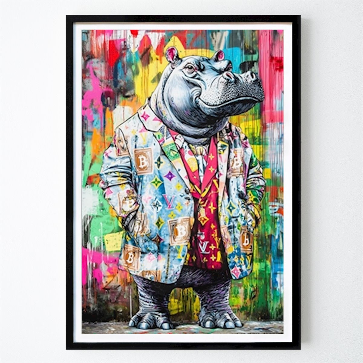 Pop Art Hippo Mode lustig Poster von Nicolas07 – Pop Art Wandbild – Printler