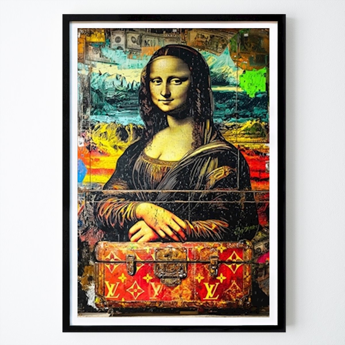 Pop Art Poster: Pop art Mona Lisa LV trunk by Nicolas07