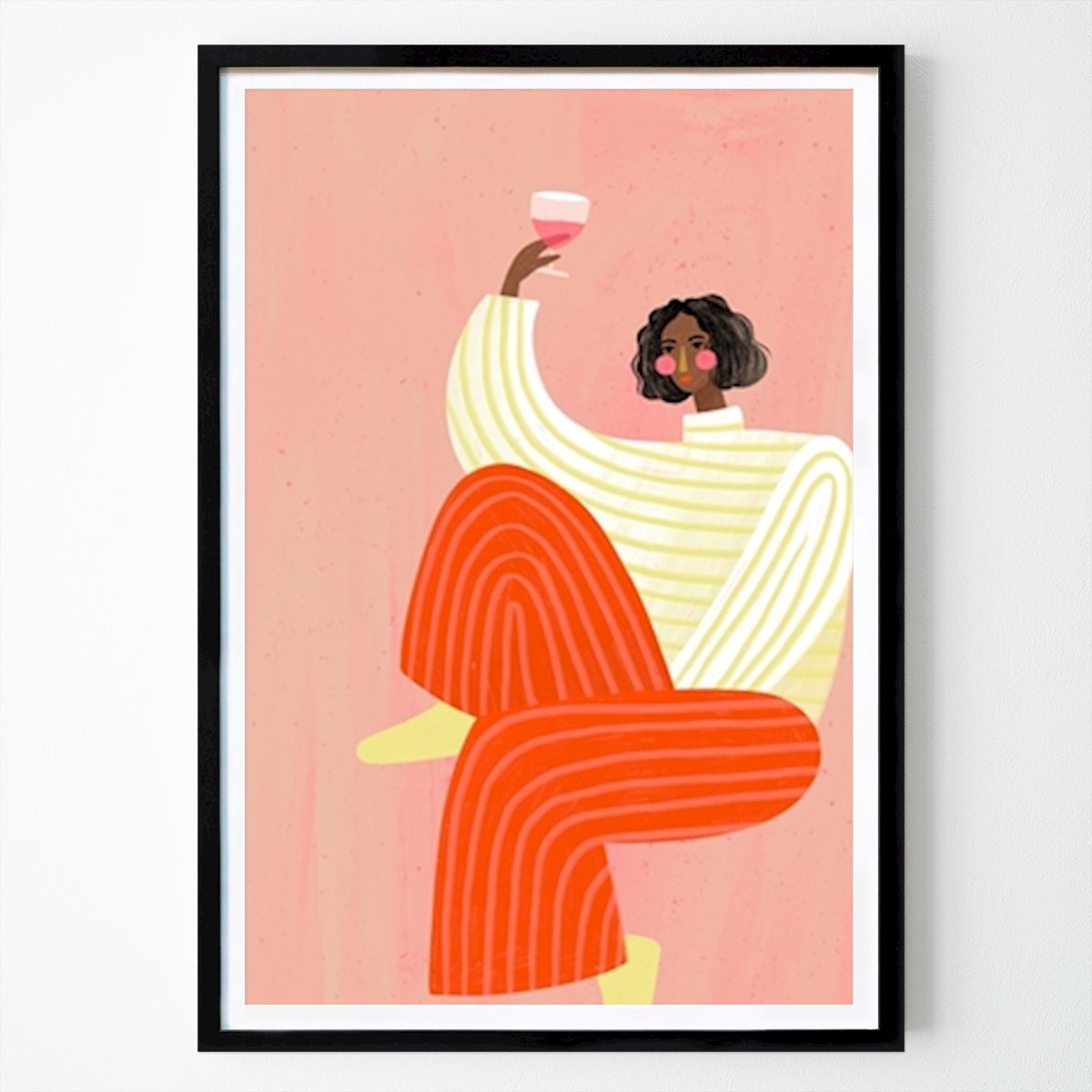 Kitchen Poster: Woman & glass of wine #2833187 by Bea Müller