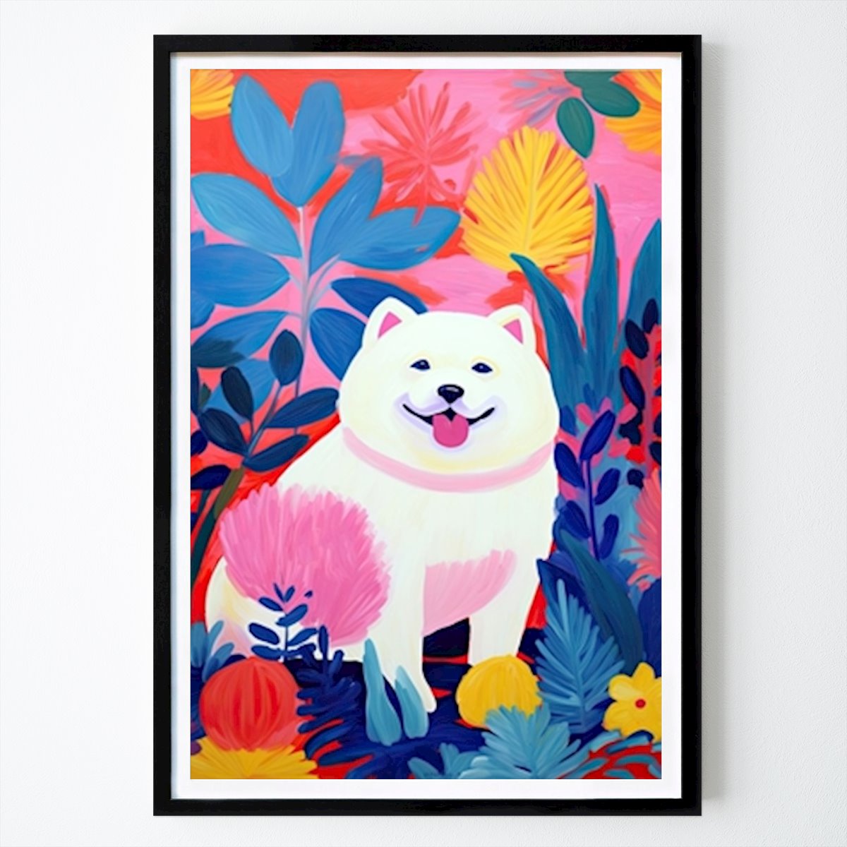 Abstract Poster: Shiba in a Colorful Garden by Matisse Vibes