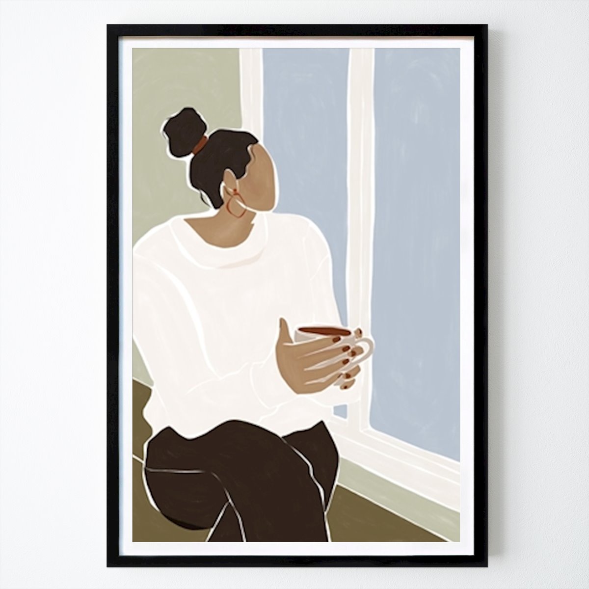 Amsterdam Poster: Woman Enjoying a Tea van Ivy Green Illustrations