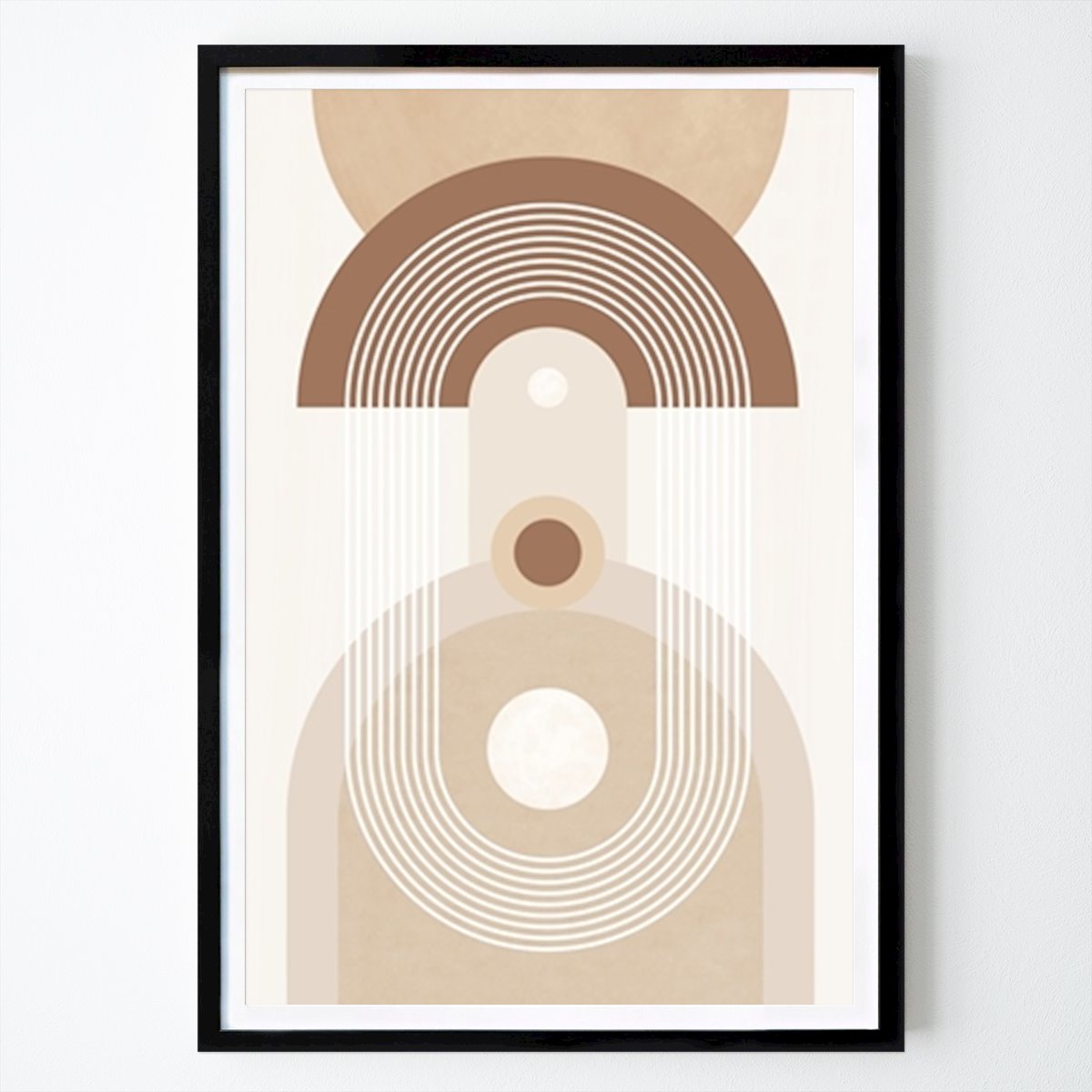Beige Mid Century Poster Nr.3 Poster von Elena Ristova – Abstraktes Wandbild – Printler