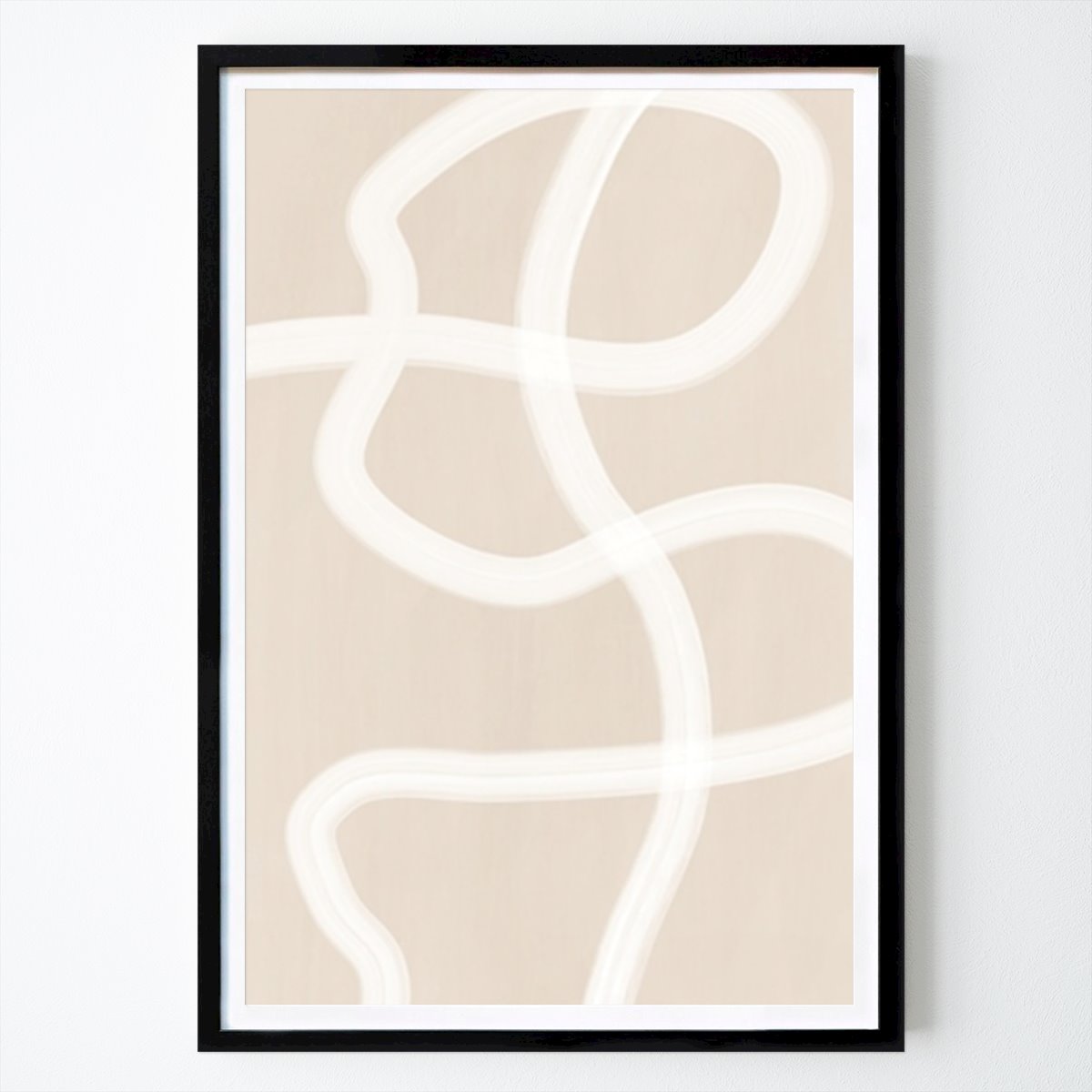 Abstract Poster: White Brush Stroke Poster No.1 by Elena Ristova