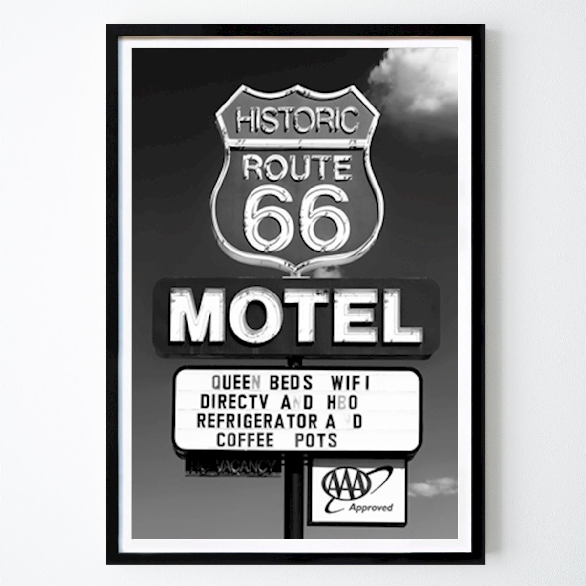 USA Poster: Historiska Route 66 Motell av Philippe HUGONNARD