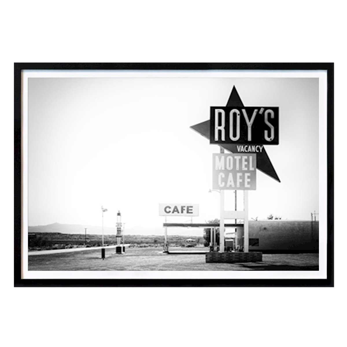USA Poster: Route 66 Roy's Motel Café van Philippe HUGONNARD
