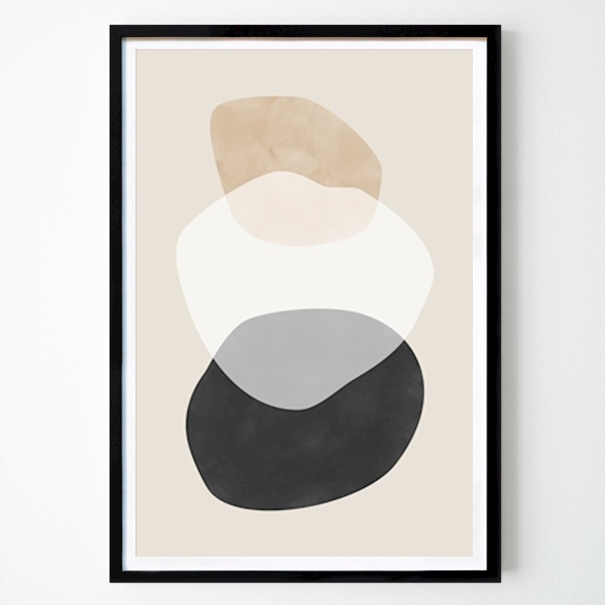 Abstract Poster: Beige Boho Shapes Artwork by Elena Ristova