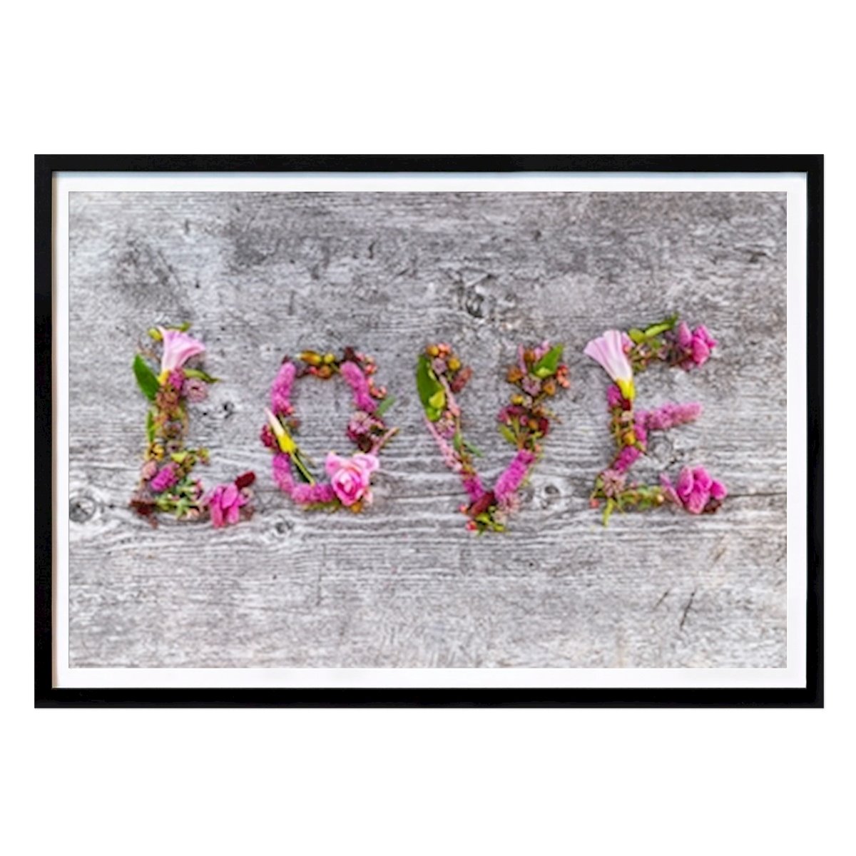 Botanisk Poster: Kärleksblommor LOVE av Kristina S