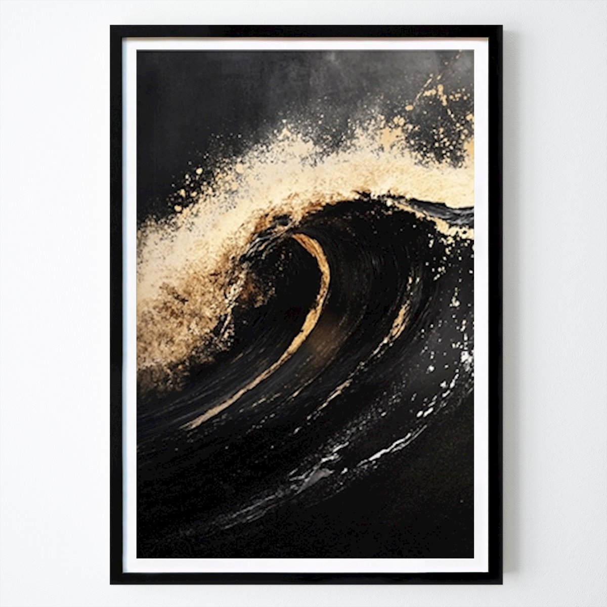 Natur Poster: Svart och guld våg av Jean-Claude
