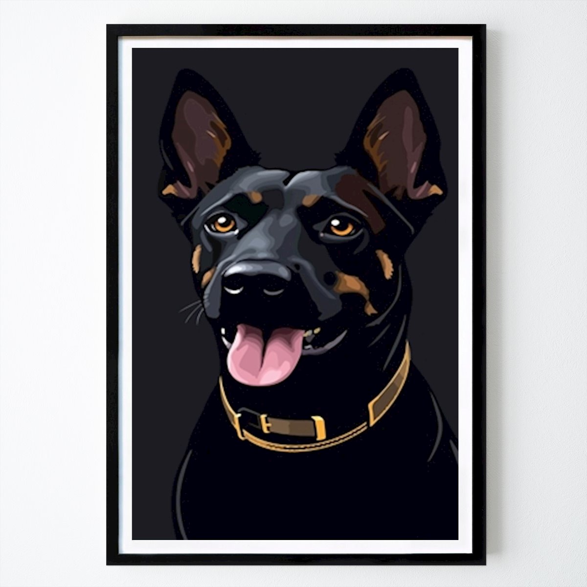 Illustration Poster: Rottweiler dog by F muqoffan