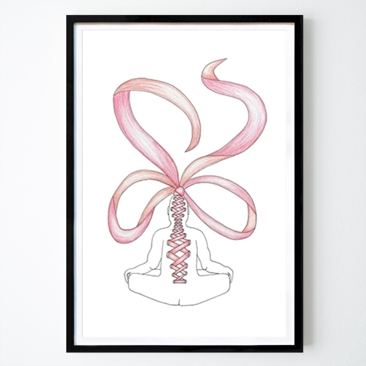 Illustration Poster: Person mit Korsett und Schleife von Emelie Herlin