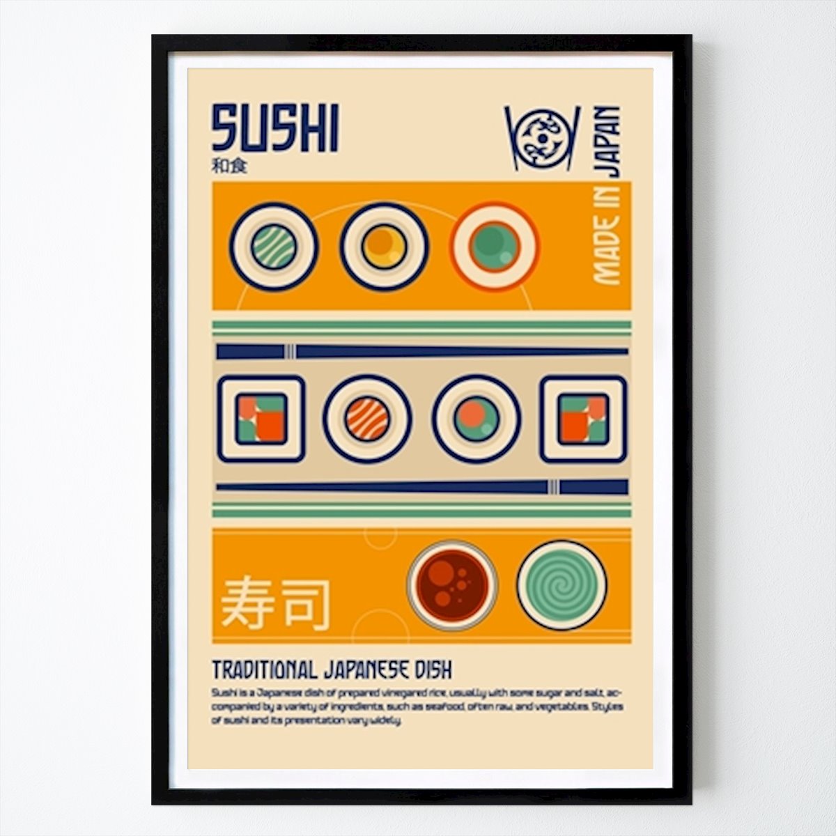 Kitchen Poster: Sushi Japanese food by Retrodrome