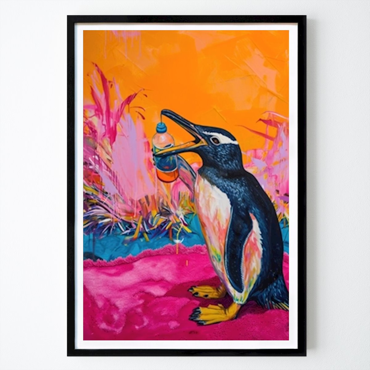 Pop Art Poster: Hydratisierter Pinguin von ArtWaves