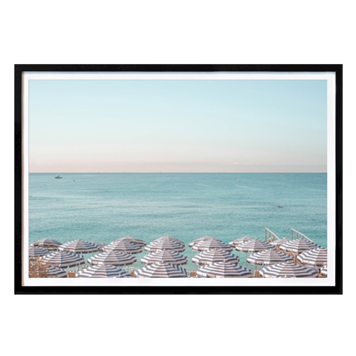 Städte & Länder Poster: Riviera Sonnenschirme von Grace Digital Art Co