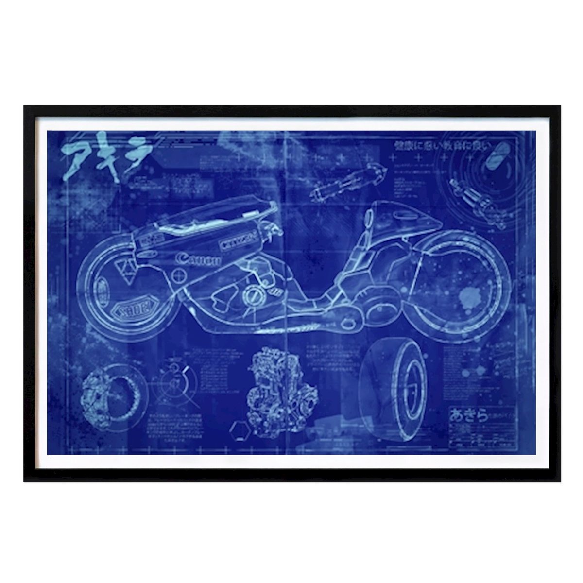 Places & Cities Poster: Akira Bike Blueprint by Froze Studio