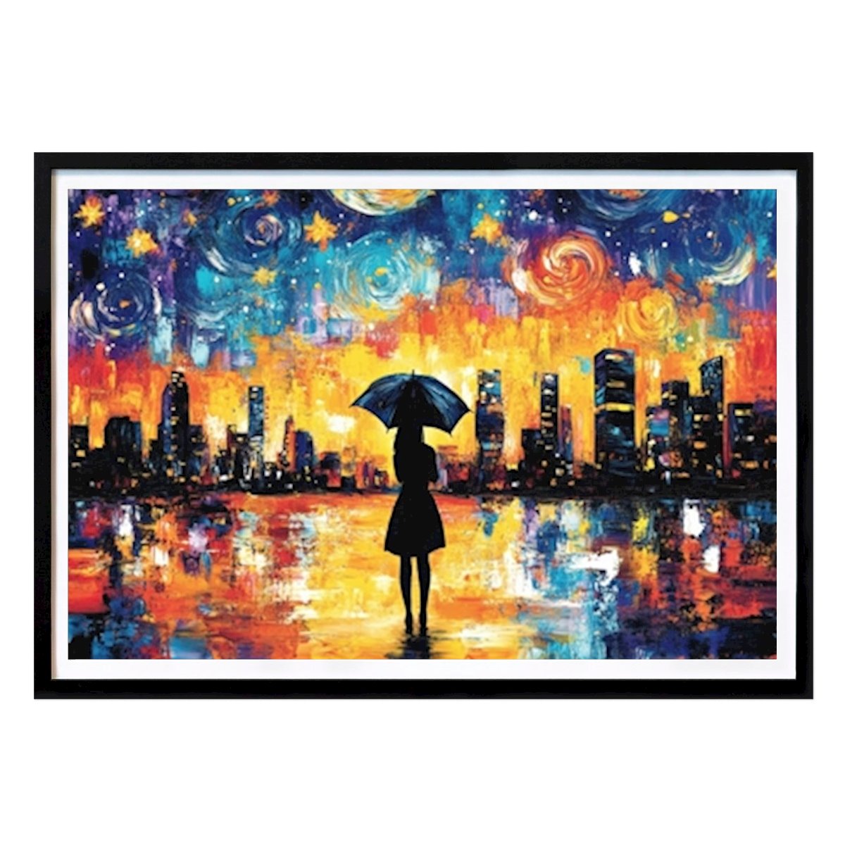 Retro & Vintage Póster: Celestial City Lights Woman de Markus Utas
