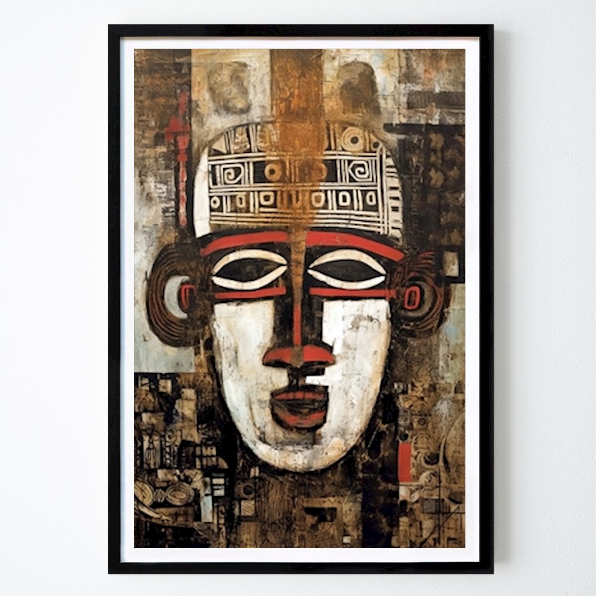 Abstracte kunst Poster: Afrikaans masker van reflecties van Tribal Masks