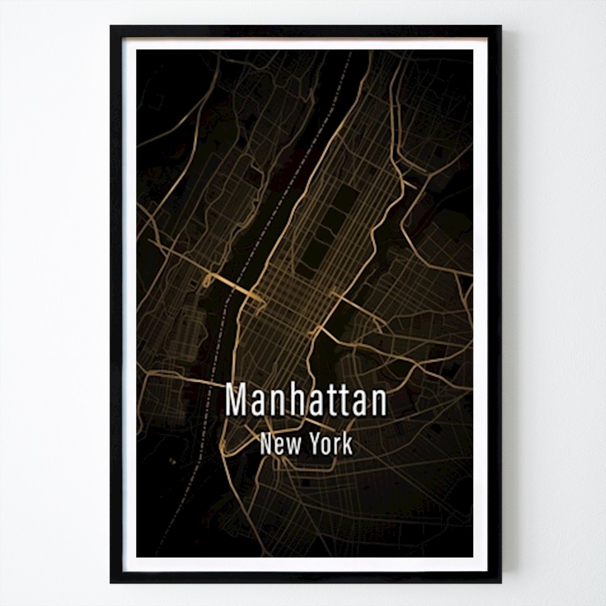 New York Poster: Manhattan New York City Map by FotoKonzepteDE
