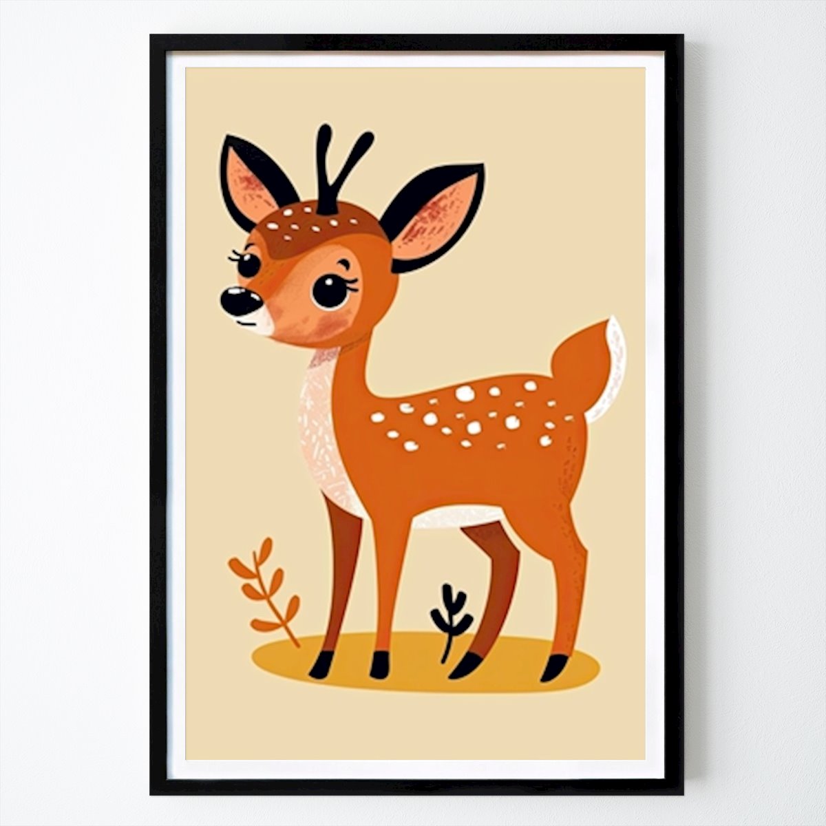 Illustration Affiche: Sweet Woodland Fawn par Happy Kids Posters