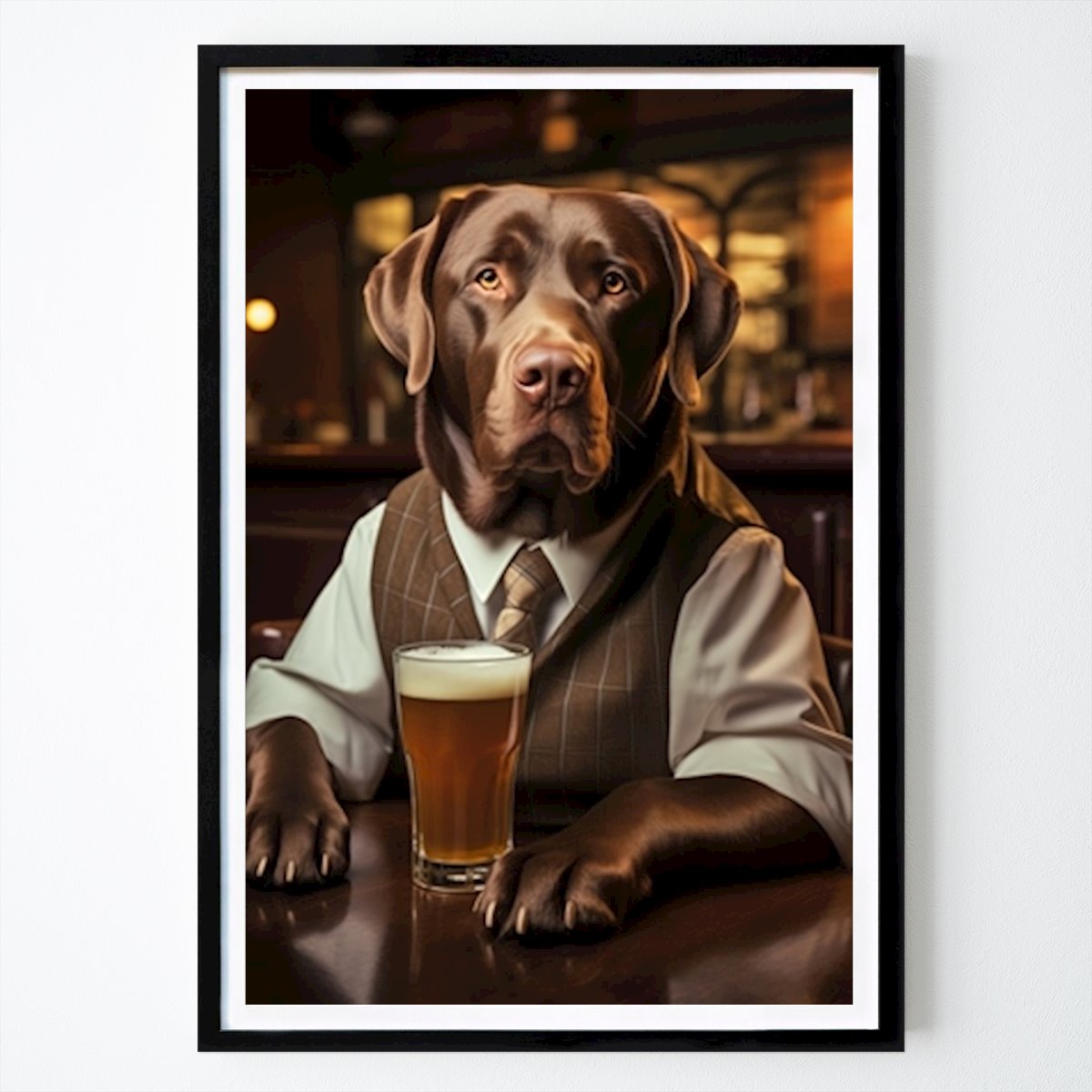 Dieren Poster: Labrador in de kroeg van Craig Doogan