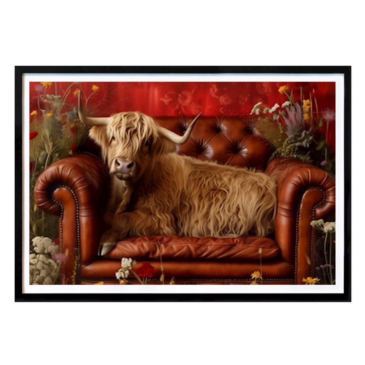 Animals Poster: Cattle on leather sofa by Jürgen Moers