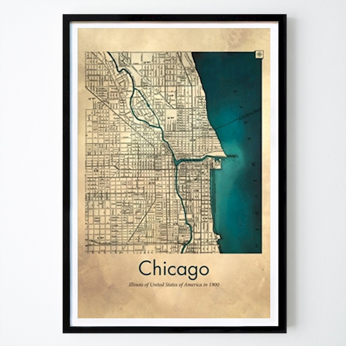 Places & Cities Poster: Vintage 1900 Chicago Map by Dion Gem