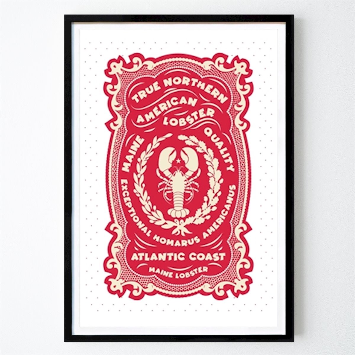 USA Poster: Northern Lobster Art by Dion Gem