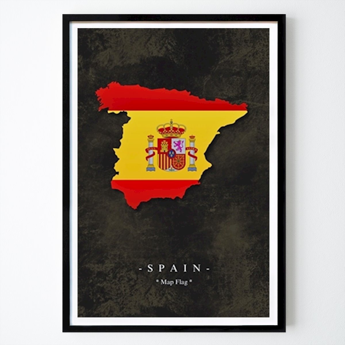 Places & Cities Poster: Spain Map Flag by Map Print