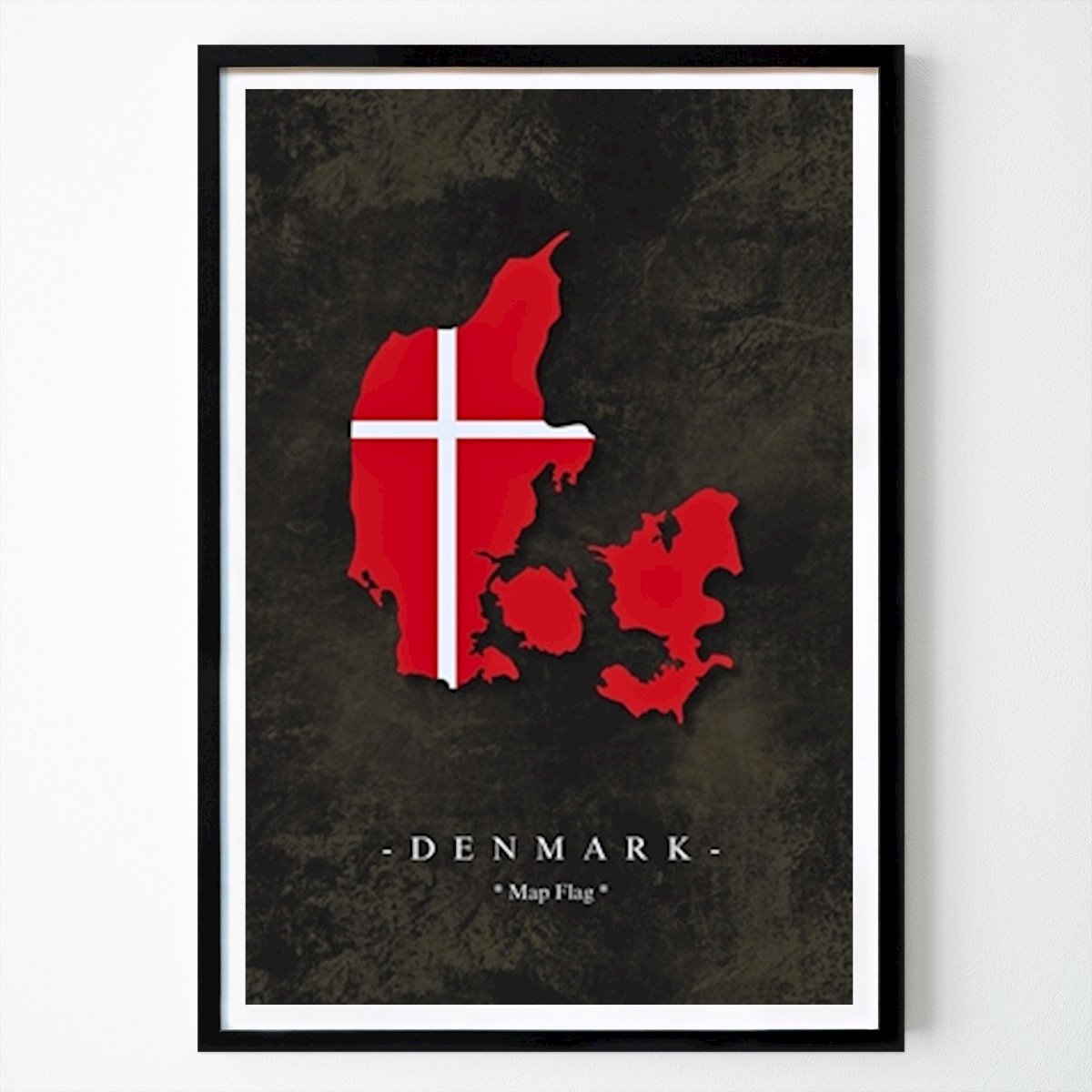 Places & Cities Poster: Denmark Map Flag by Map Print