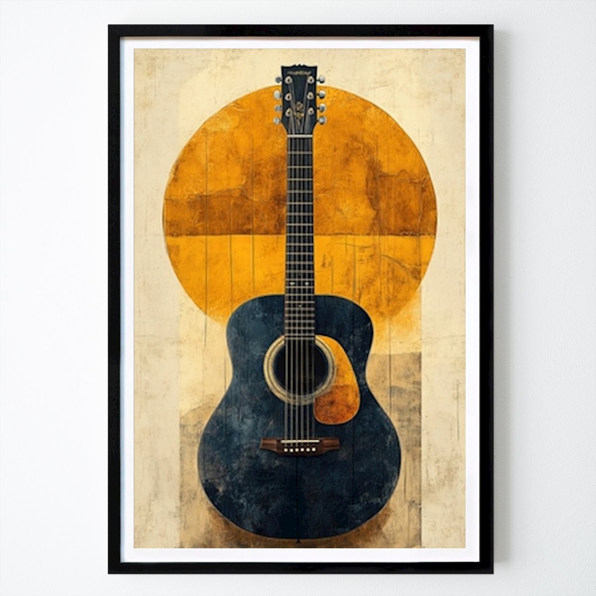 Musik Poster: Gyllene glöd av akustisk gitarr av Pev
