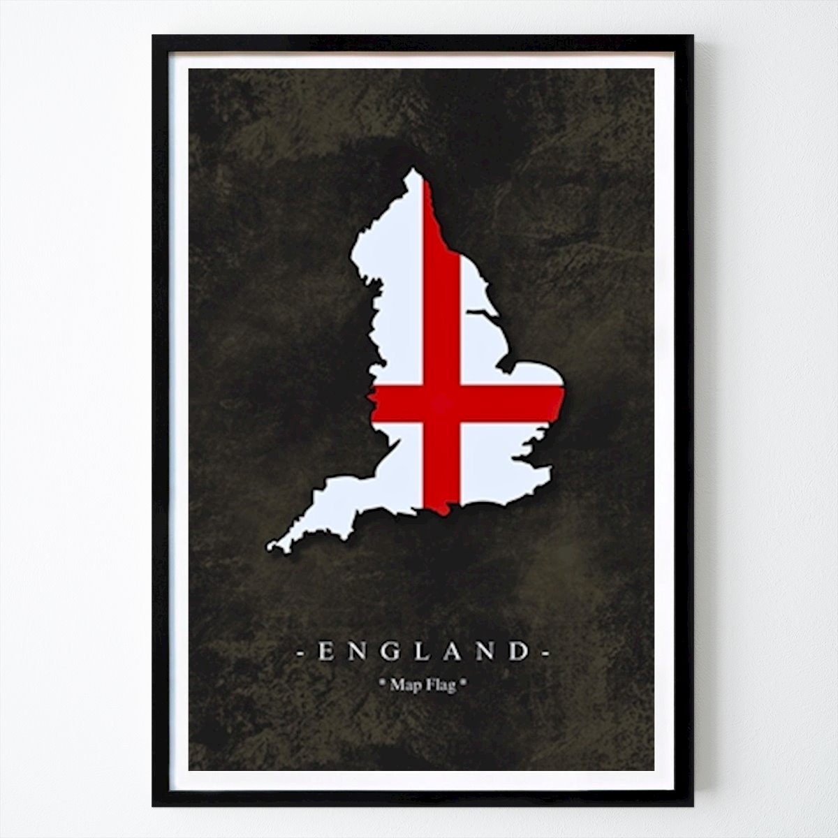 Places & Cities Poster: England Map Flag by Map Print