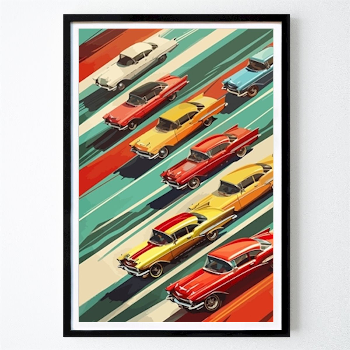 Retro & Vintage Poster: Retro Car Poster by Lae