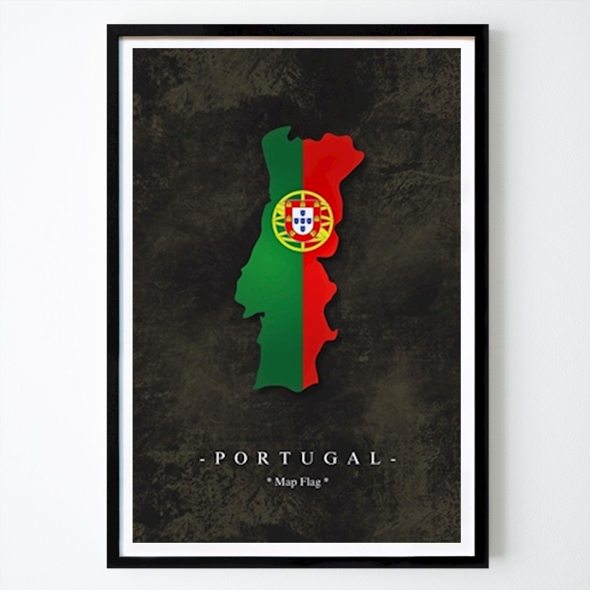 Places & Cities Poster: Portugal Map Flag by Map Print