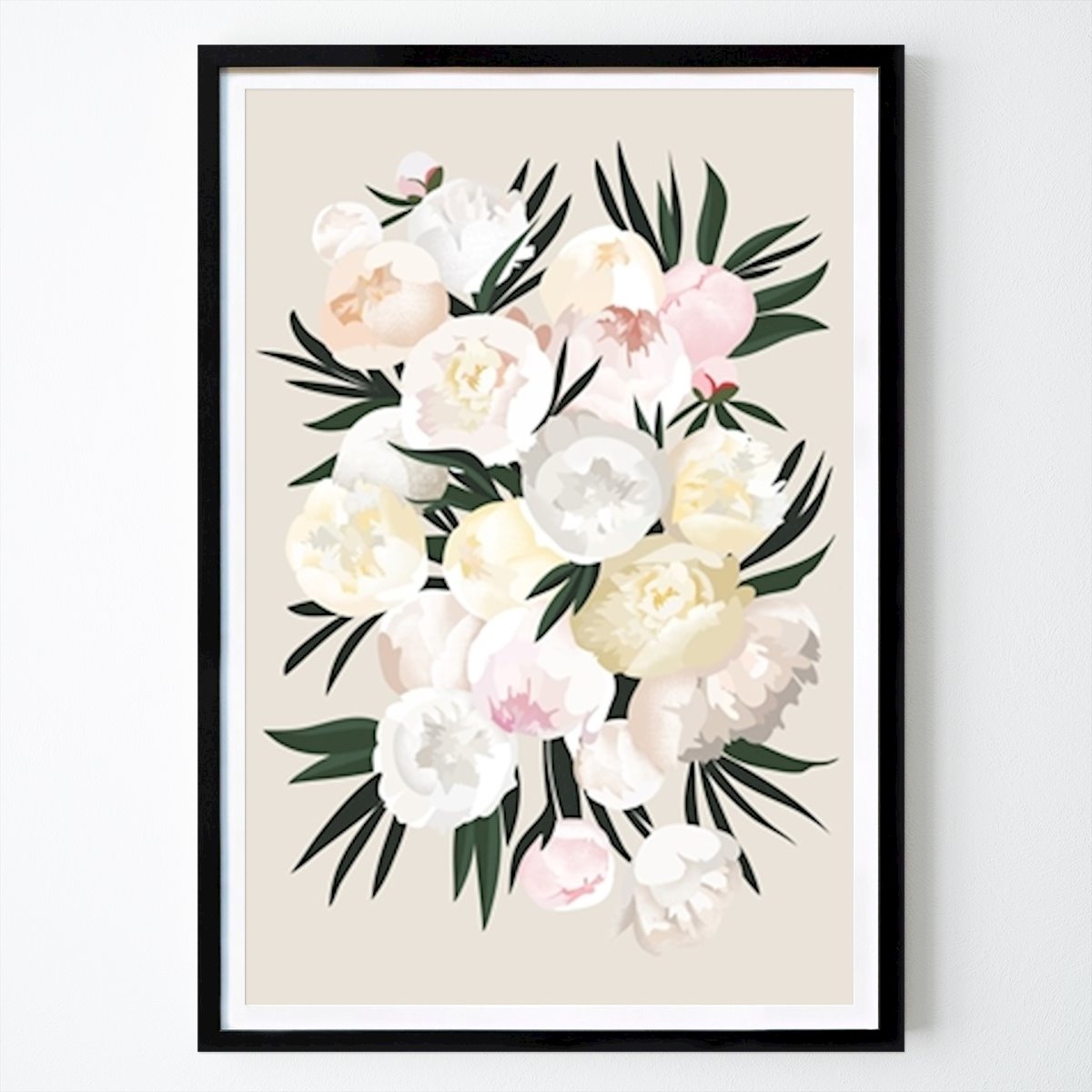 Retro & Vintage Poster: Pastell Pion Bukett av Rosana Laiz Blursbyai