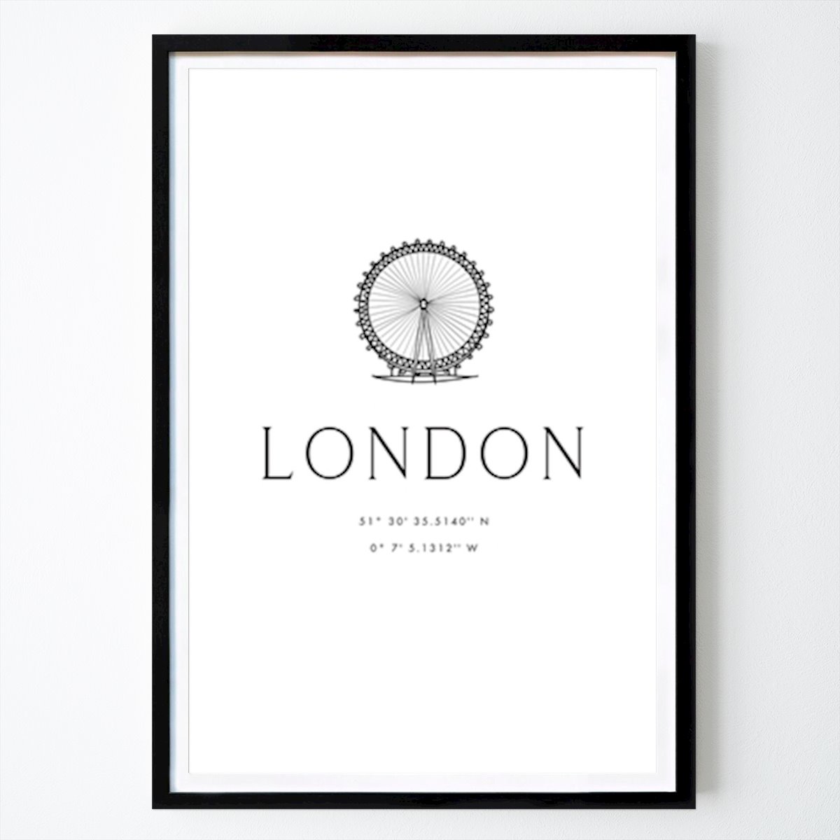 London Poster: London Eye Outline by Rosana Laiz Blursbyai
