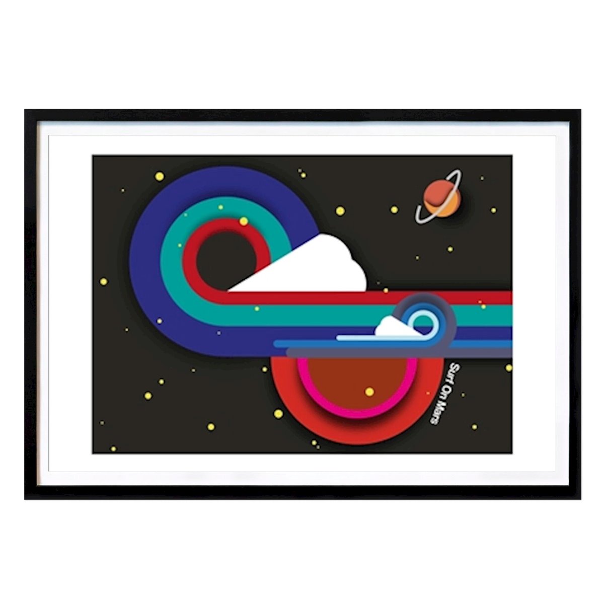 Retro & Vintage Poster: Mars Surfing Art by Frances Collett
