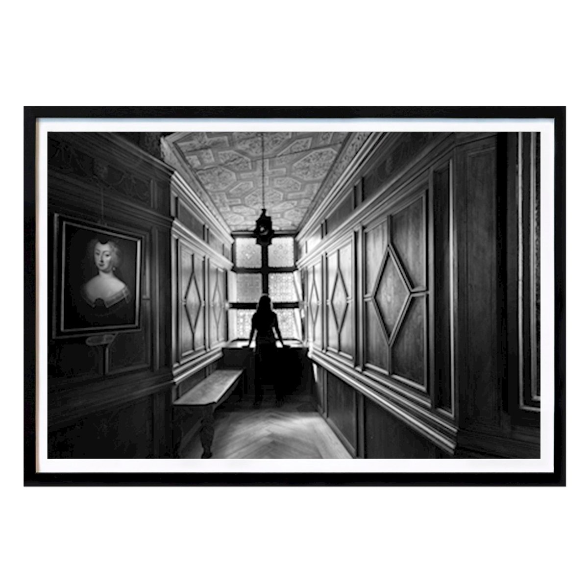Black & White Poster: Girl in the window by Anders Nygren