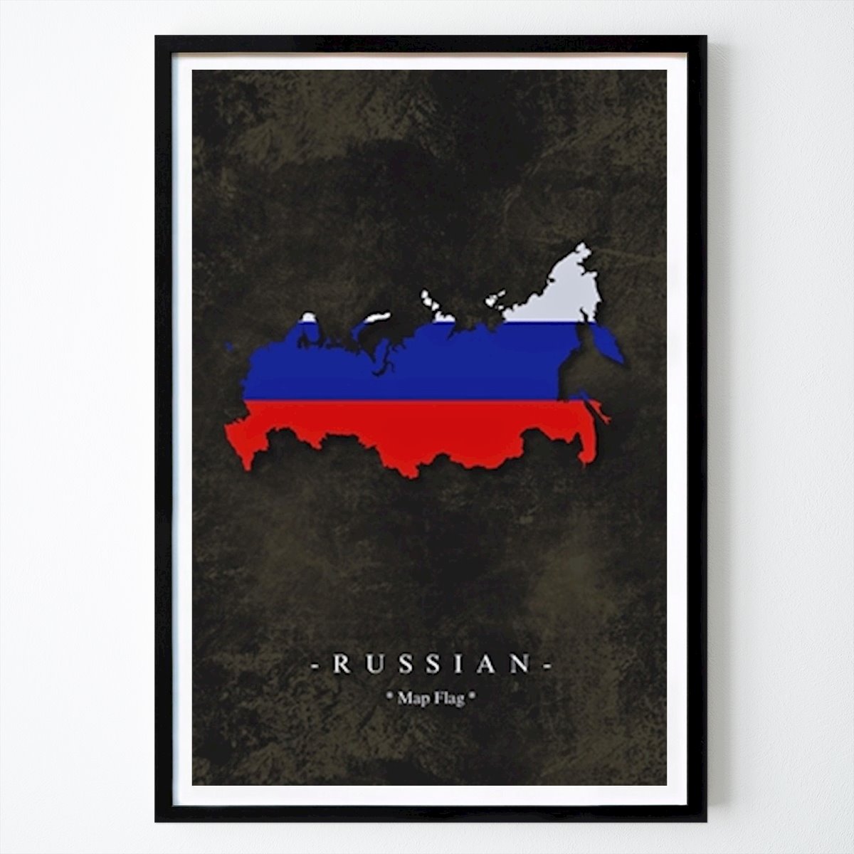 Villes & Pays Affiche: Drapeau de la carte russe par Map Print
