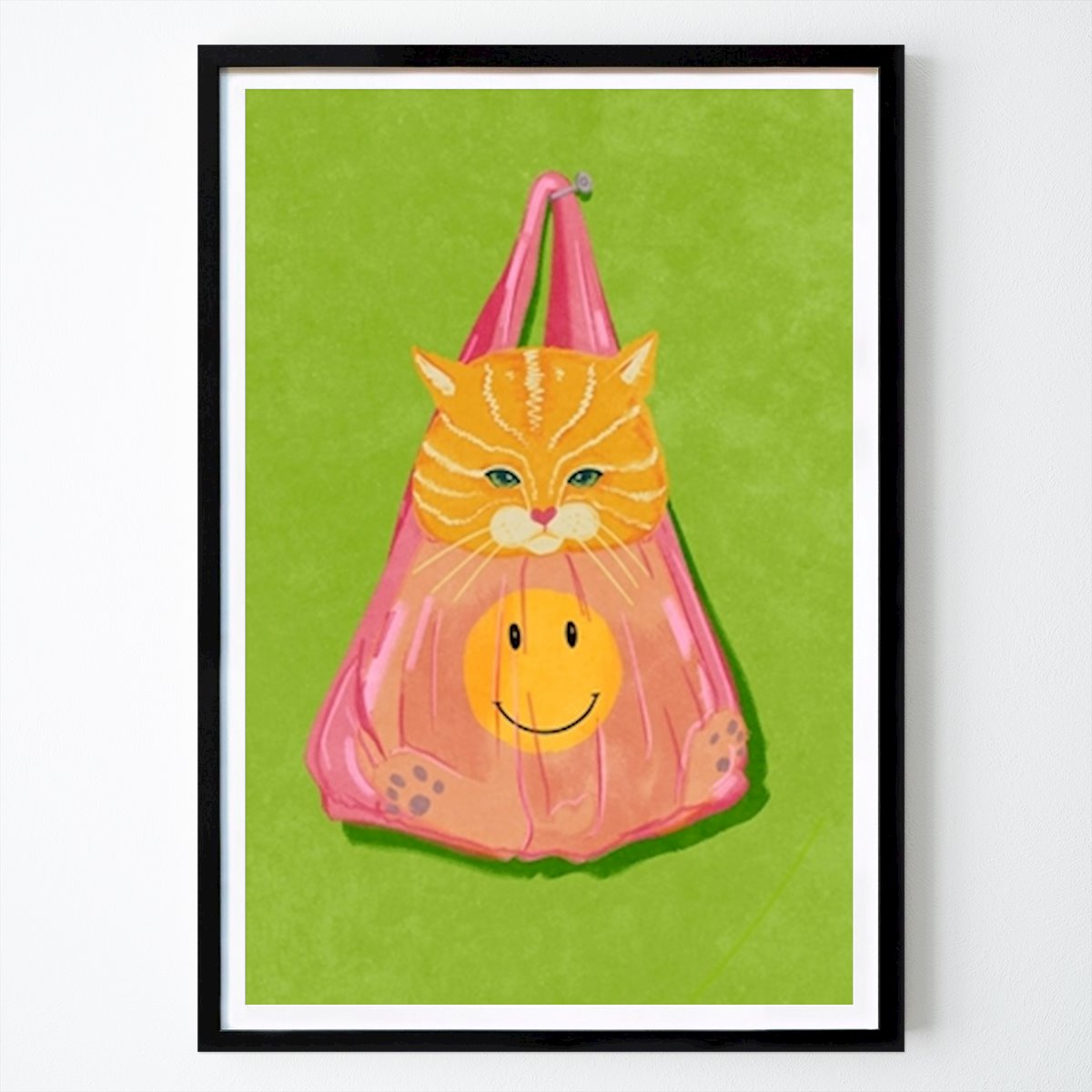 Illustration Poster: Orange Cat in a Bag von Raissa Oltmanns