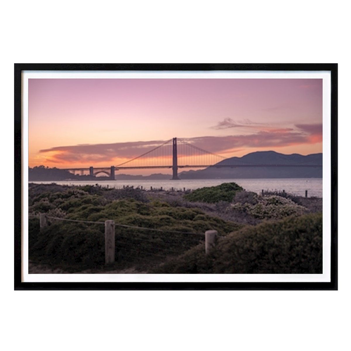 Städte & Länder Poster: Golden Gate Sonnenuntergang von Jens Siewert