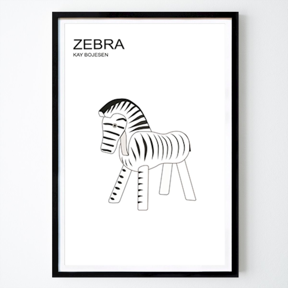 Kinder Poster: Zebra, Bojesen Huis, ontwerp van Sara Eriksson