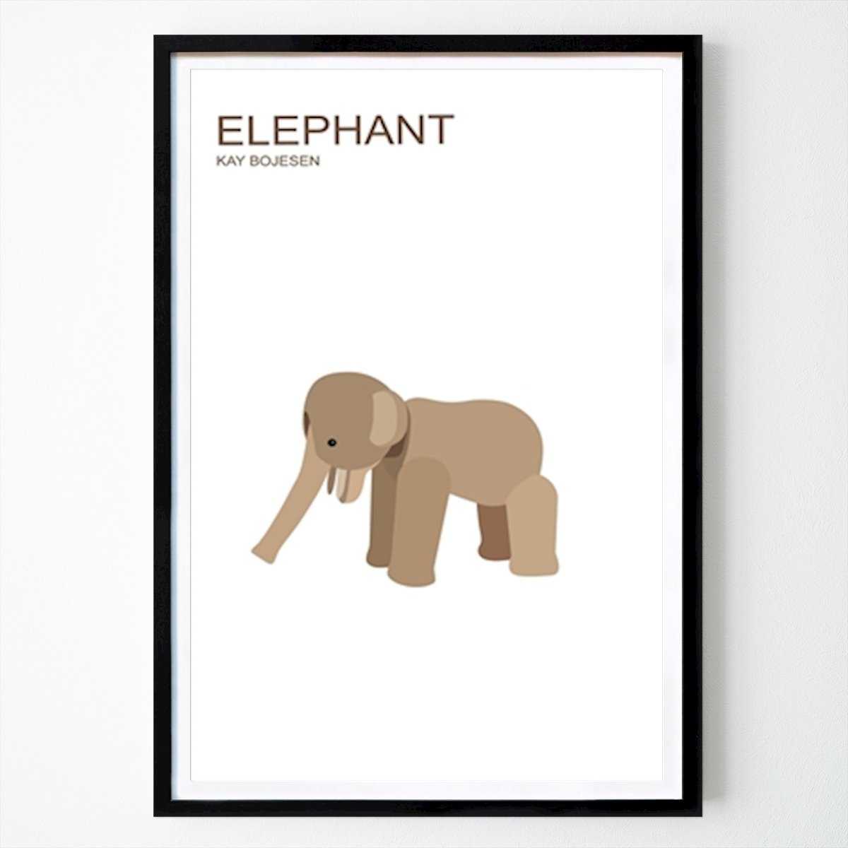 Børnebilleder Plakat: Elefant, Kay Bojesen, design av Sara Eriksson