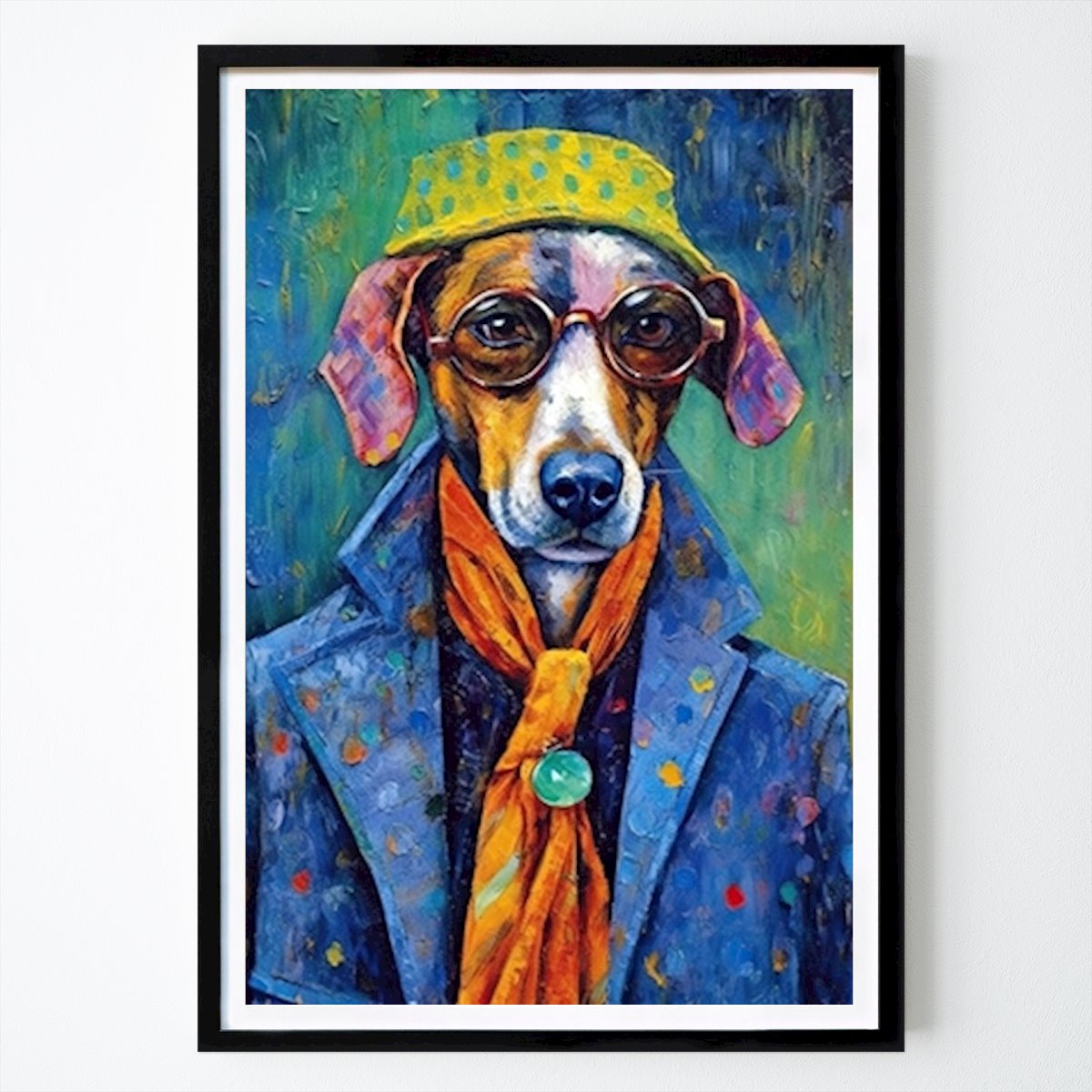 Dieren Poster: Modieuze hond in stijl van Gaspard Futuriste